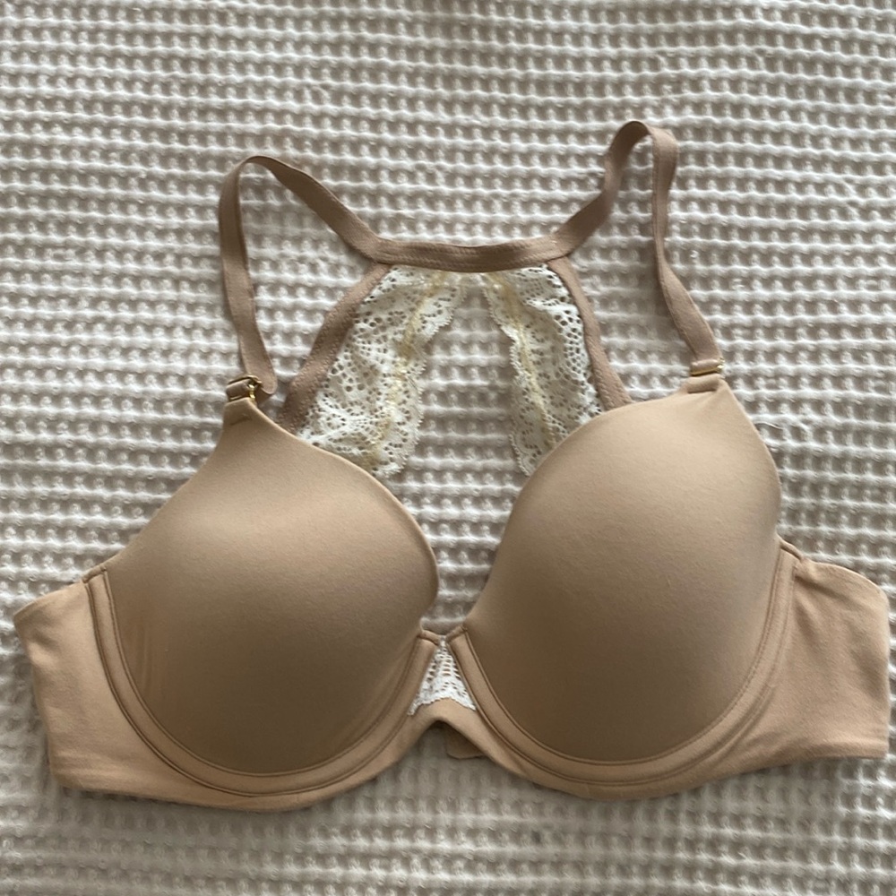 Soma Embraceable Lace Racerback Bra 34C Full Coverage Adjust Straps